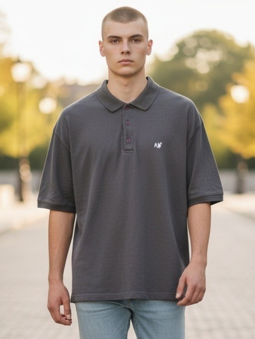 Big Dog Men's Polo Shirt - Charcoal Gray